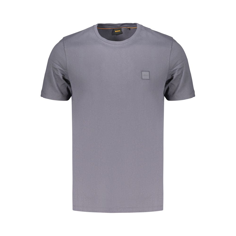 T-Shirt by Hugo Boss for men in cotton blue features an edgy silhouette, meticulously detailed with a sophisticated and crew neckline for a truly edgy finish.
