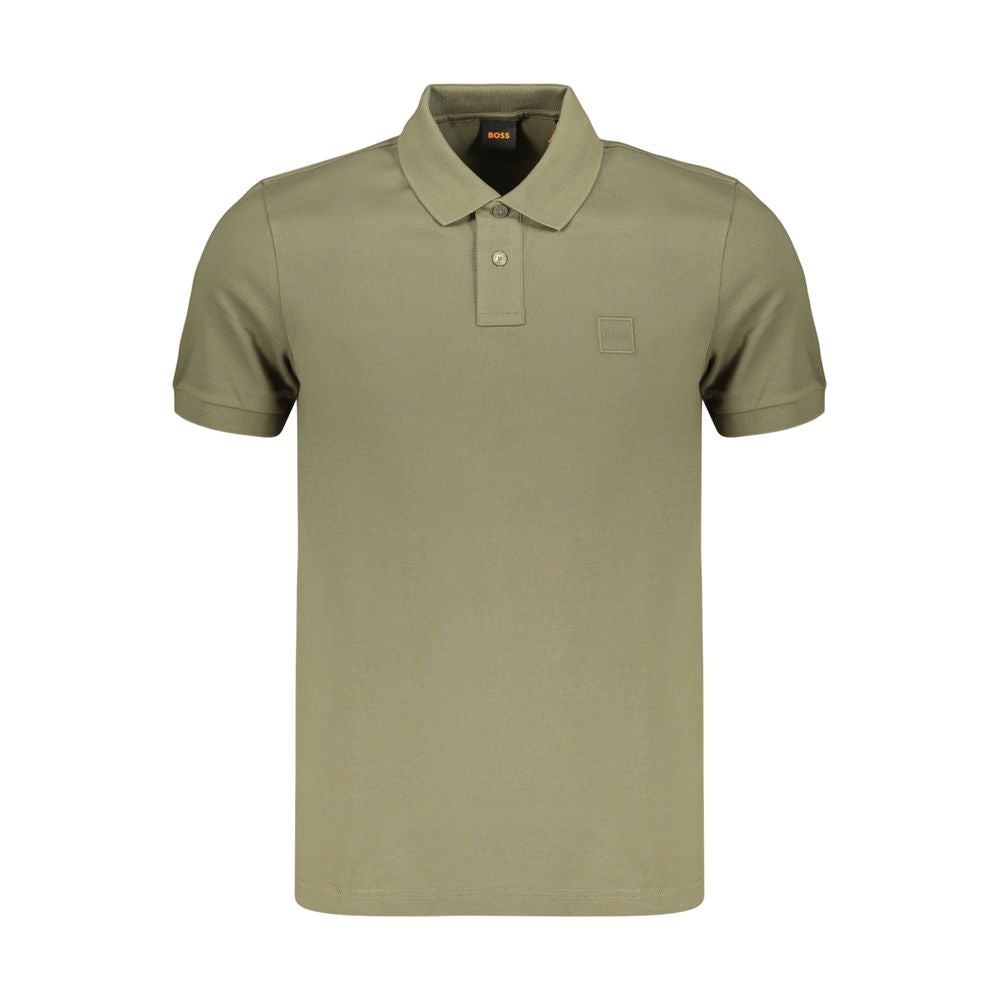 This Polo Shirt by Hugo Boss for men in stretch cotton green presents a flawless silhouette, showcasing flawless detailing and a refined for a truly flawless aesthetic.