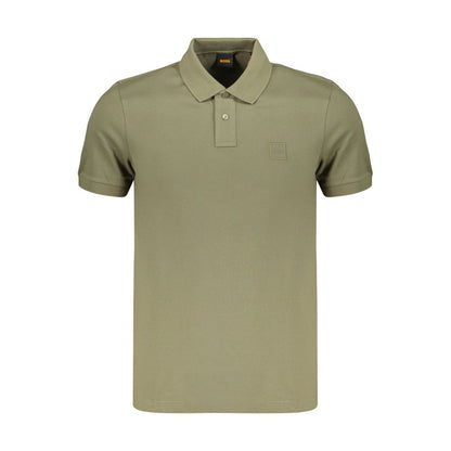 This Polo Shirt by Hugo Boss for men in stretch cotton green presents a flawless silhouette, showcasing flawless detailing and a refined for a truly flawless aesthetic.