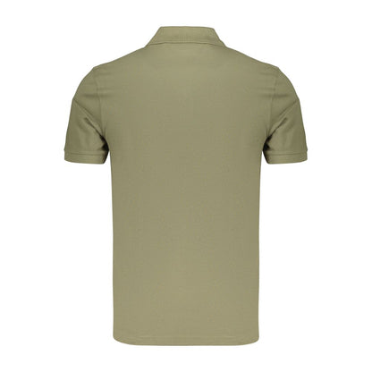 Polo Shirt by Hugo Boss for men in stretch cotton green presents a distinguished silhouette, showcasing a sophisticated and distinguished for a truly distinguished finish.
