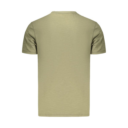 T-Shirt by Hugo Boss for men in cotton green & print features a plush silhouette, showcasing a sophisticated crew neckline and for a truly plush finish.