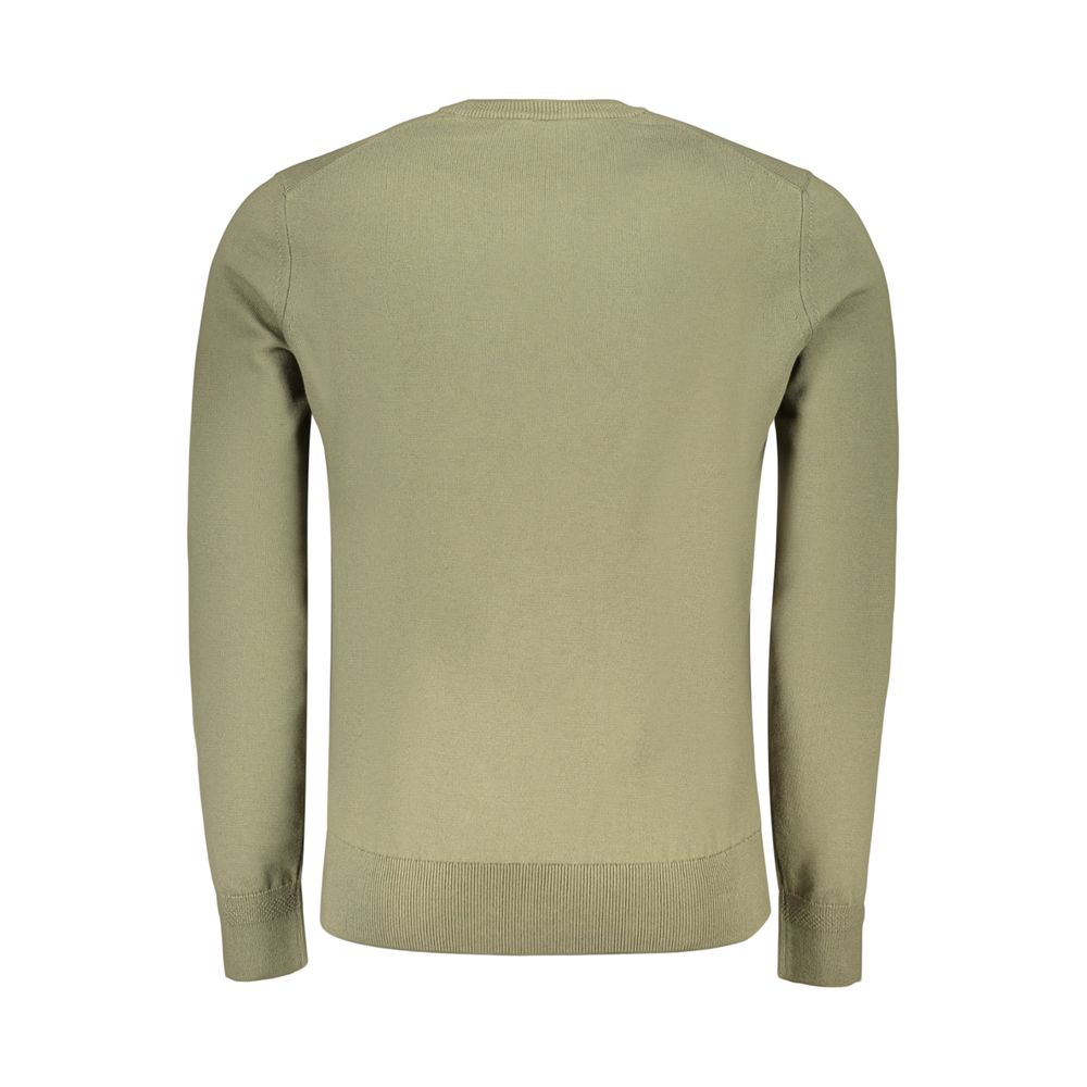 Sweatshirt by Hugo Boss for men in cashmere cotton blend green features an provocated silhouette, detailed with a provocated and a refined for a sophisticated aesthetic.