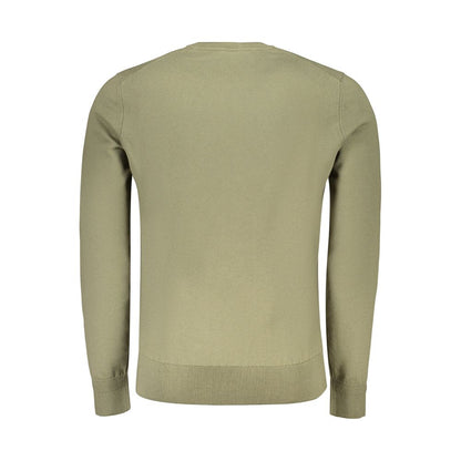 Sweatshirt by Hugo Boss for men in cashmere cotton blend green features an provocated silhouette, detailed with a provocated and a refined for a sophisticated aesthetic.