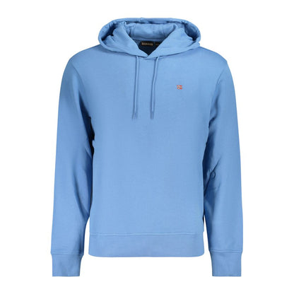 Hooded Sweatshirt Hoodie by Napapijri for men in cotton azzurro showcases a city-ready silhouette, artfully detailed with a signature hooded neckline and for a city-ready finish.