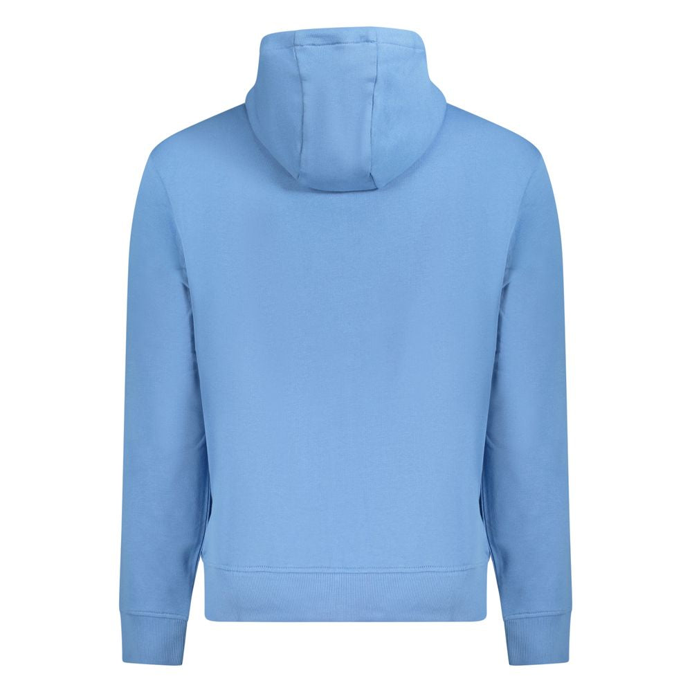 Hooded Sweatshirt Hoodie by Napapijri for men in cotton azzurro showcases a city-ready silhouette, artfully detailed with a signature and for a city-ready finish.