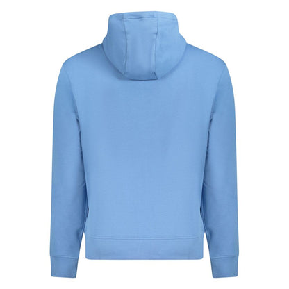 Hooded Sweatshirt Hoodie by Napapijri for men in cotton azzurro showcases a city-ready silhouette, artfully detailed with a signature and for a city-ready finish.