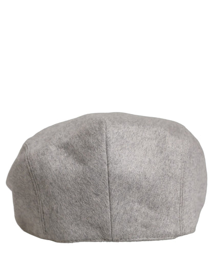 Dolce & Gabbana Men Light Grey Cashmere Newsboy Cabbie Cap Hat
