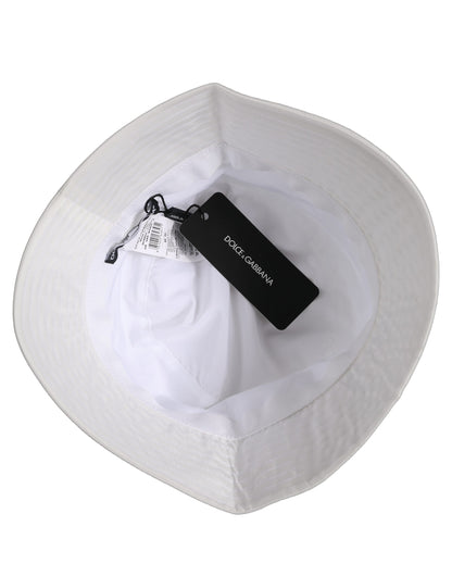Dolce & Gabbana Men White Nylon Wide Brim Bucket Capello Hat