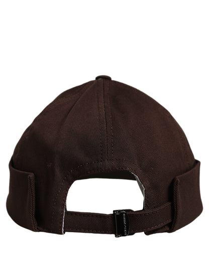 Dolce & Gabbana Men Brown Cotton Docker Capello Brimless Hat