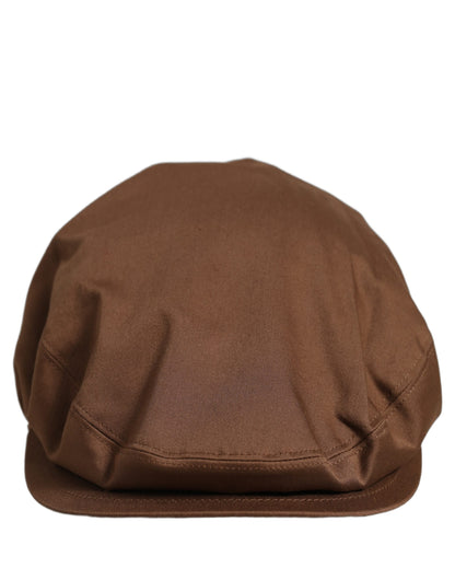 Dolce & Gabbana Men Brown Cotton Newsboy Capello Cabbie Hat
