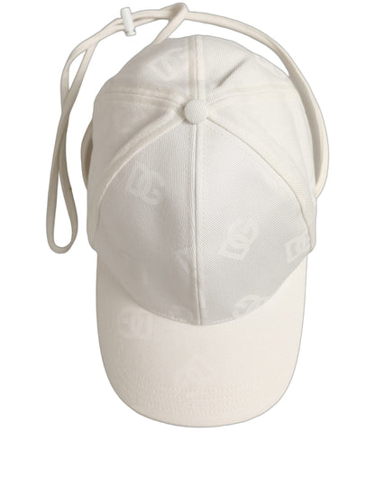 Dolce & Gabbana Men White Cotton Stretch Baseball Capello Hat