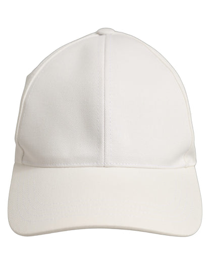 Dolce & Gabbana Men White Cotton Baseball Capello 6 Panels Hat