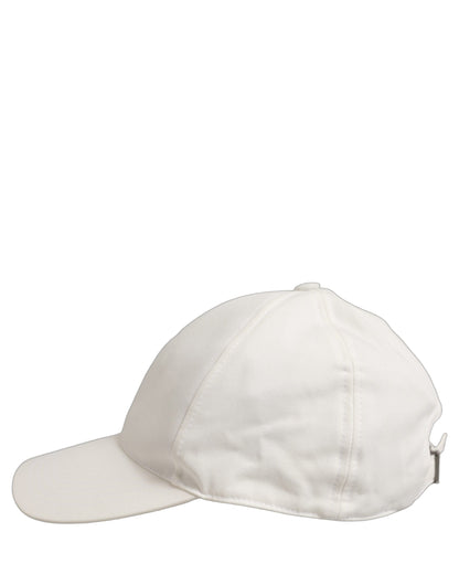 Dolce & Gabbana Men White Cotton Baseball Capello 6 Panels Hat