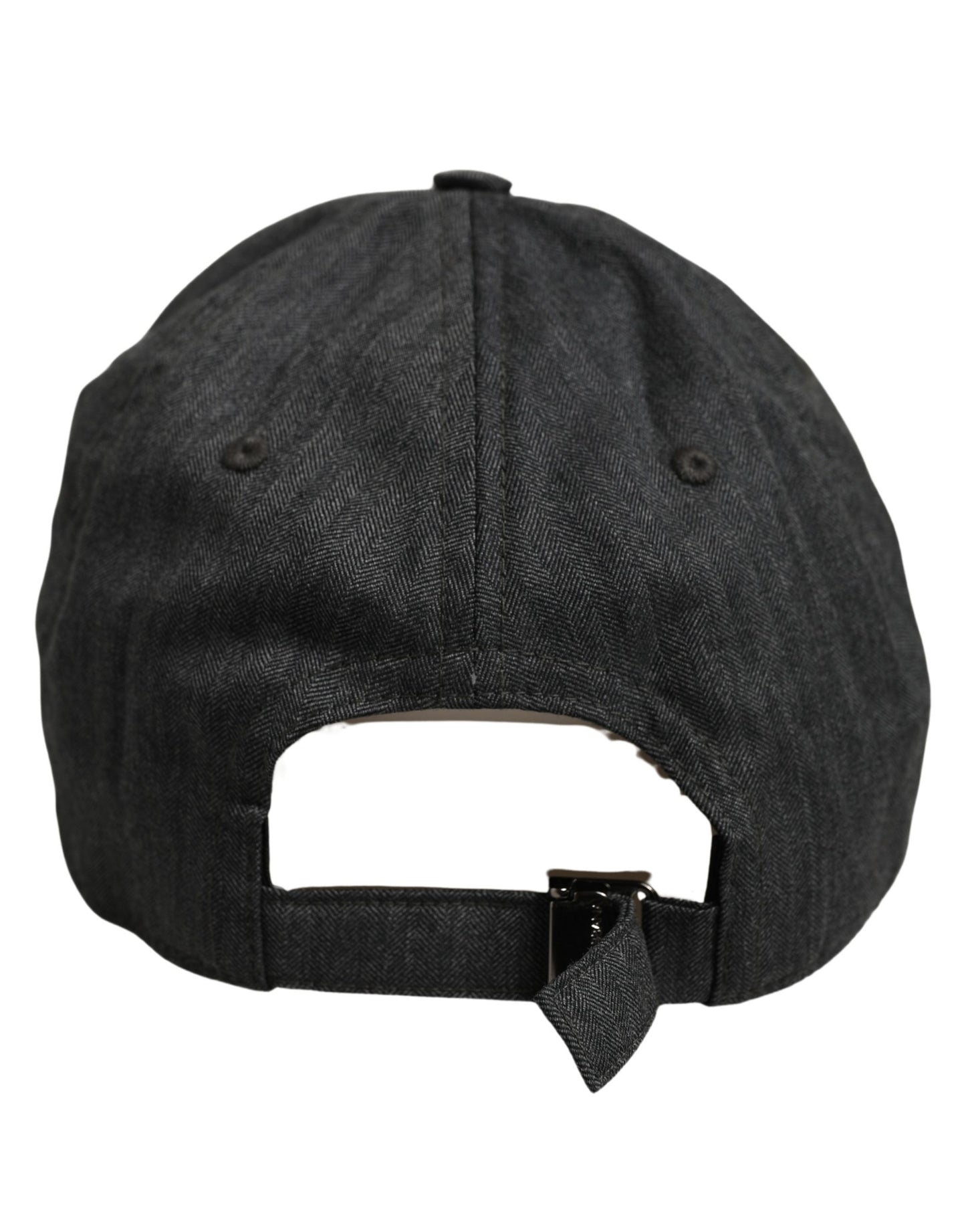 Dolce & Gabbana Men Dark Gray Herringbone Baseball Cap Hat