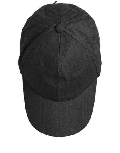 Dolce & Gabbana Men Dark Gray Herringbone Baseball Cap Hat