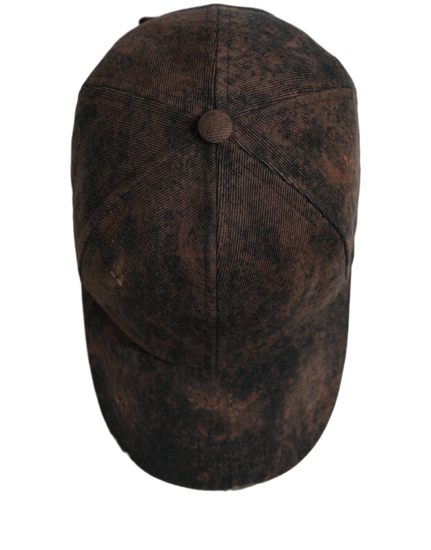 Dolce & Gabbana Men Brown Cotton Distressed Baseball Cap Hat