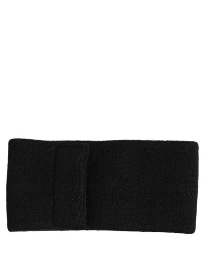 Dolce & Gabbana Men Black Cashmere Knitted Logo Head Band One Size