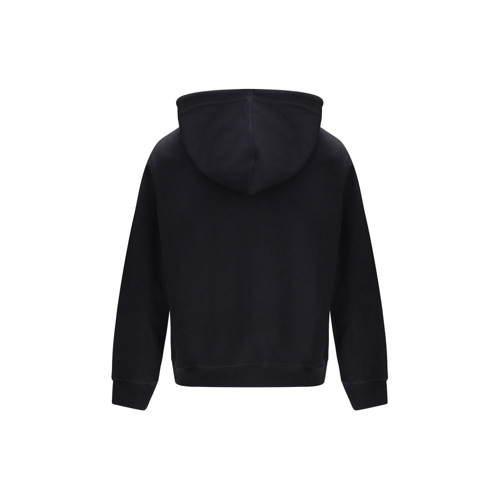 Sweatshirt Hoodie by Brunello Cucinelli for men in polyamide silk cotton & capra leather black features a authentic silhouette, showcasing a sophisticated hooded neckline and authentic detail for a refined finish.