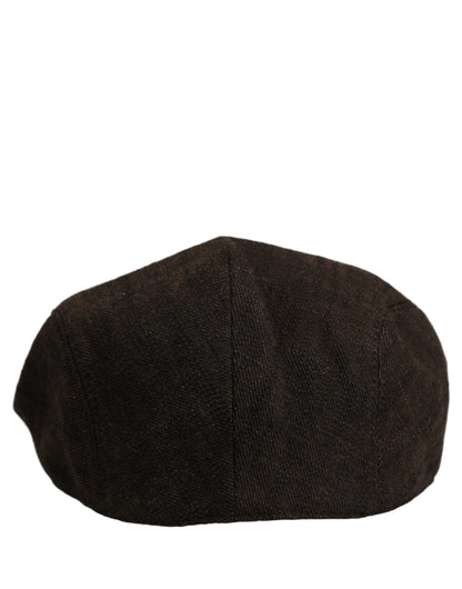 Dolce & Gabbana Men Brown Cotton Flat Cloth Newsboy Cap Hat