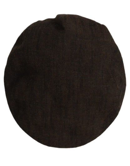 Dolce & Gabbana Men Brown Cotton Flat Cloth Newsboy Cap Hat