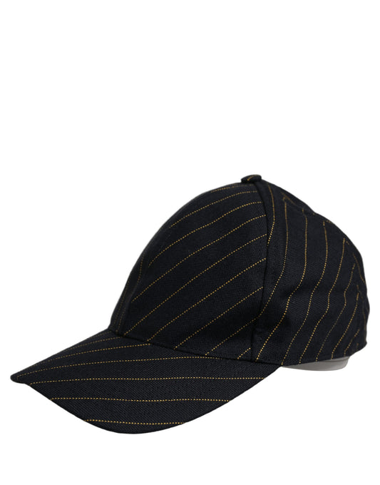 Dolce & Gabbana Stretch Viscose Cotton Baseball Cap - Black Gold