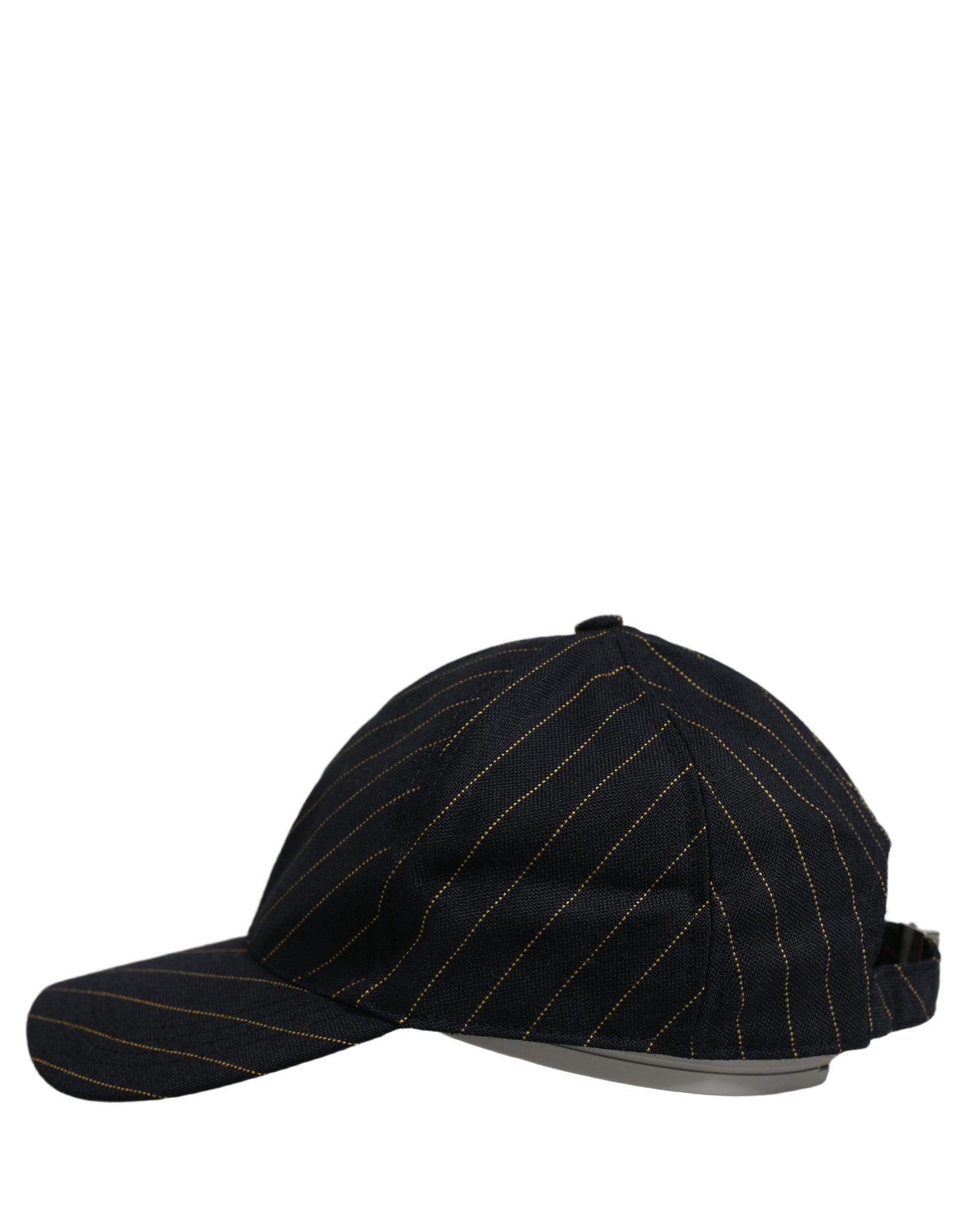 Dolce & Gabbana Black Gold Pinstriped Cotton Baseball Cap Hat