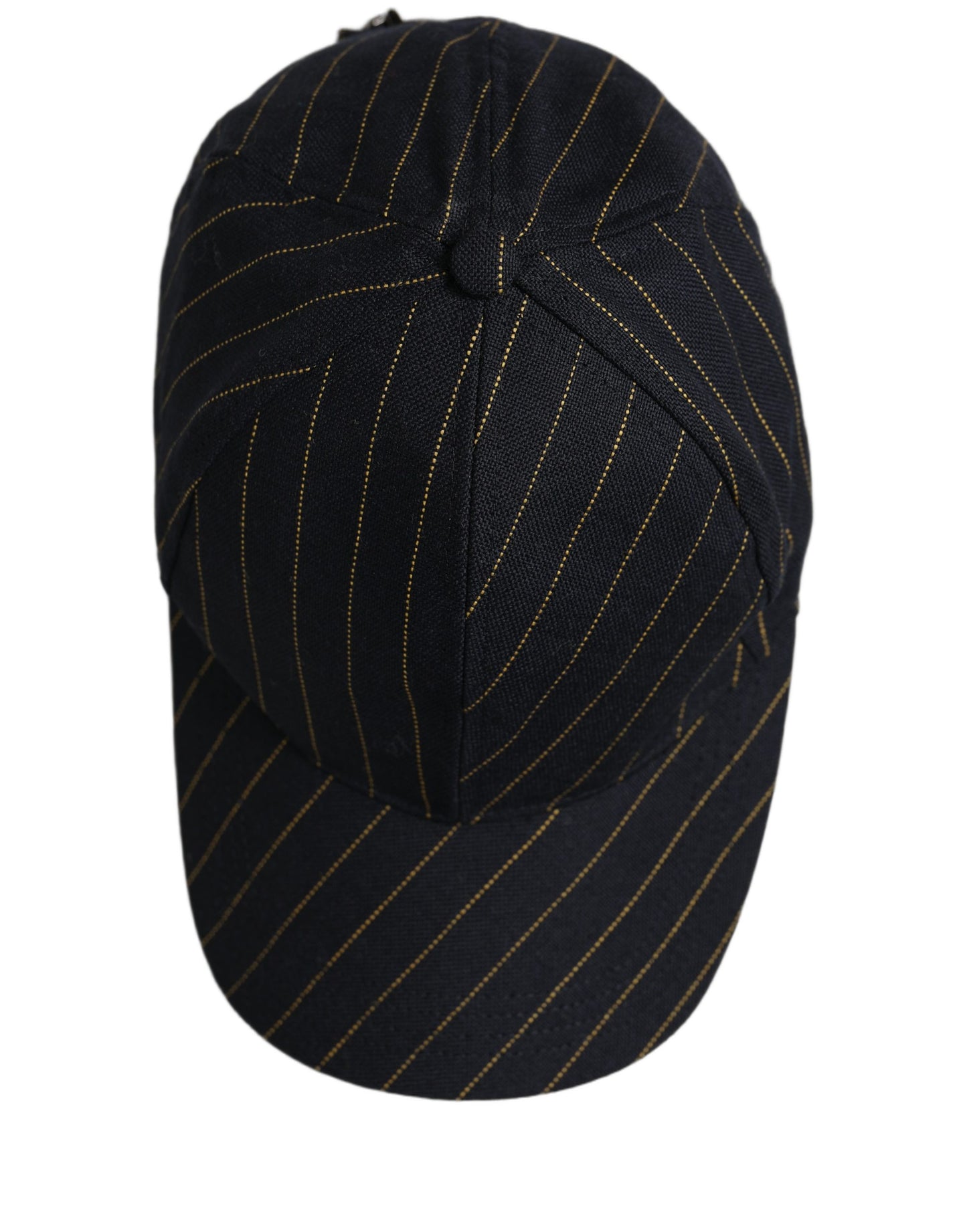 Dolce & Gabbana Black Gold Pinstriped Cotton Baseball Cap Hat