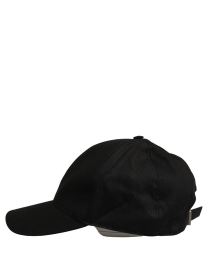 Dolce & Gabbana Men Black Cotton Baseball Capello 6 Panels Hat