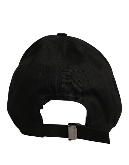 Dolce & Gabbana Men Black Cotton Baseball Capello 6 Panels Hat