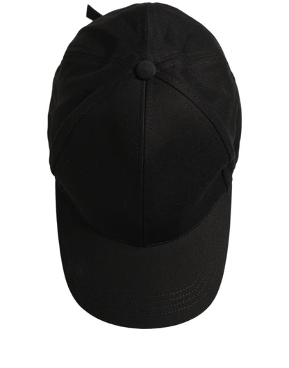 Dolce & Gabbana Men Black Cotton Baseball Capello 6 Panels Hat
