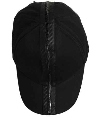 Dolce & Gabbana Men Black Cotton Baseball Cap 6 Panels Hat