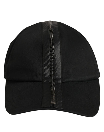 Dolce & Gabbana Men Black Cotton Baseball Cap 6 Panels Hat