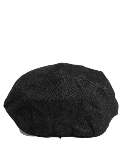 Dolce & Gabbana Men Black Cotton Flat Cloth Newsboy Cap Hat
