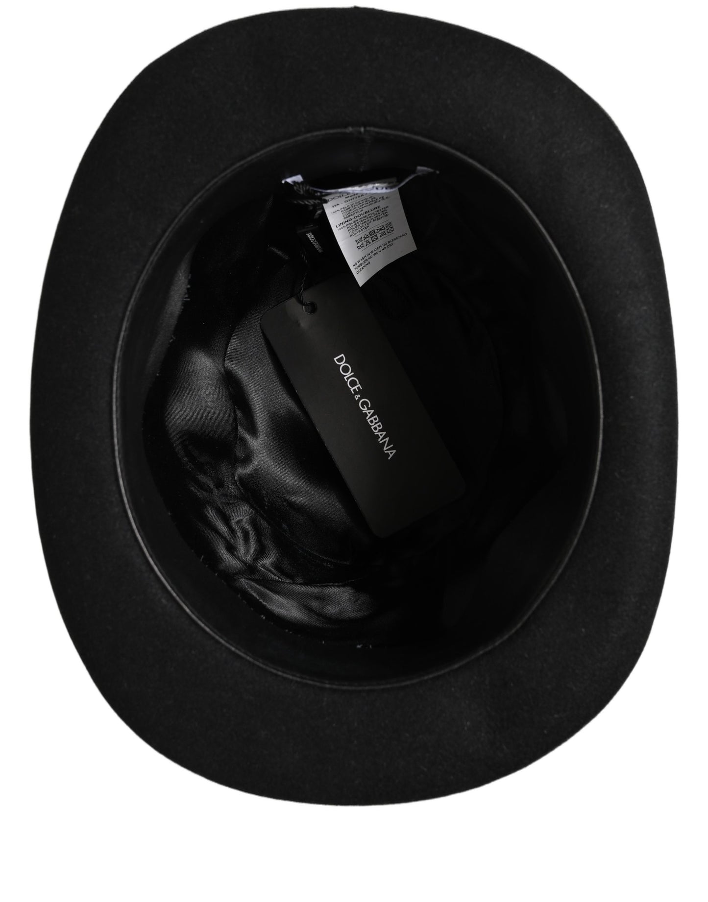 Dolce & Gabbana Men Black Rabbit Fur Felt Bowler Capello Hat