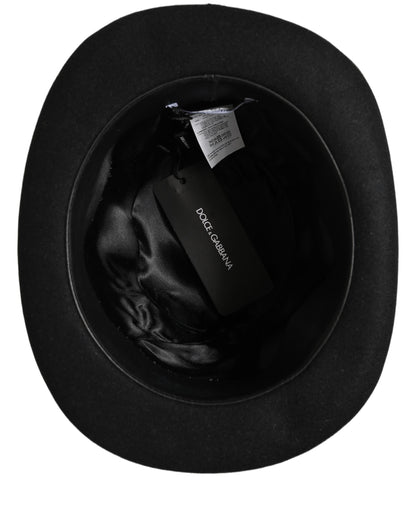 Dolce & Gabbana Men Black Rabbit Fur Felt Bowler Capello Hat