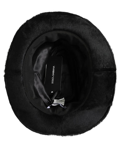 Dolce & Gabbana Men Black Classic Wide Brim Fedora Capello Hat