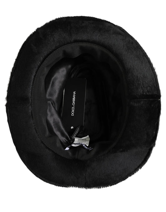 Dolce & Gabbana Men Black Classic Wide Brim Fedora Capello Hat