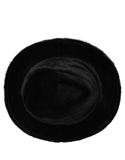 Dolce & Gabbana Men Black Classic Wide Brim Fedora Capello Hat