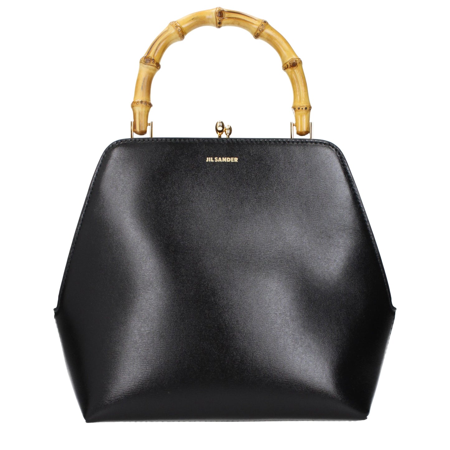 Handbag by Jil Sander for women in leather black features a refined silhouette, showcasing a secure , organized , and versatile for a refined finish.