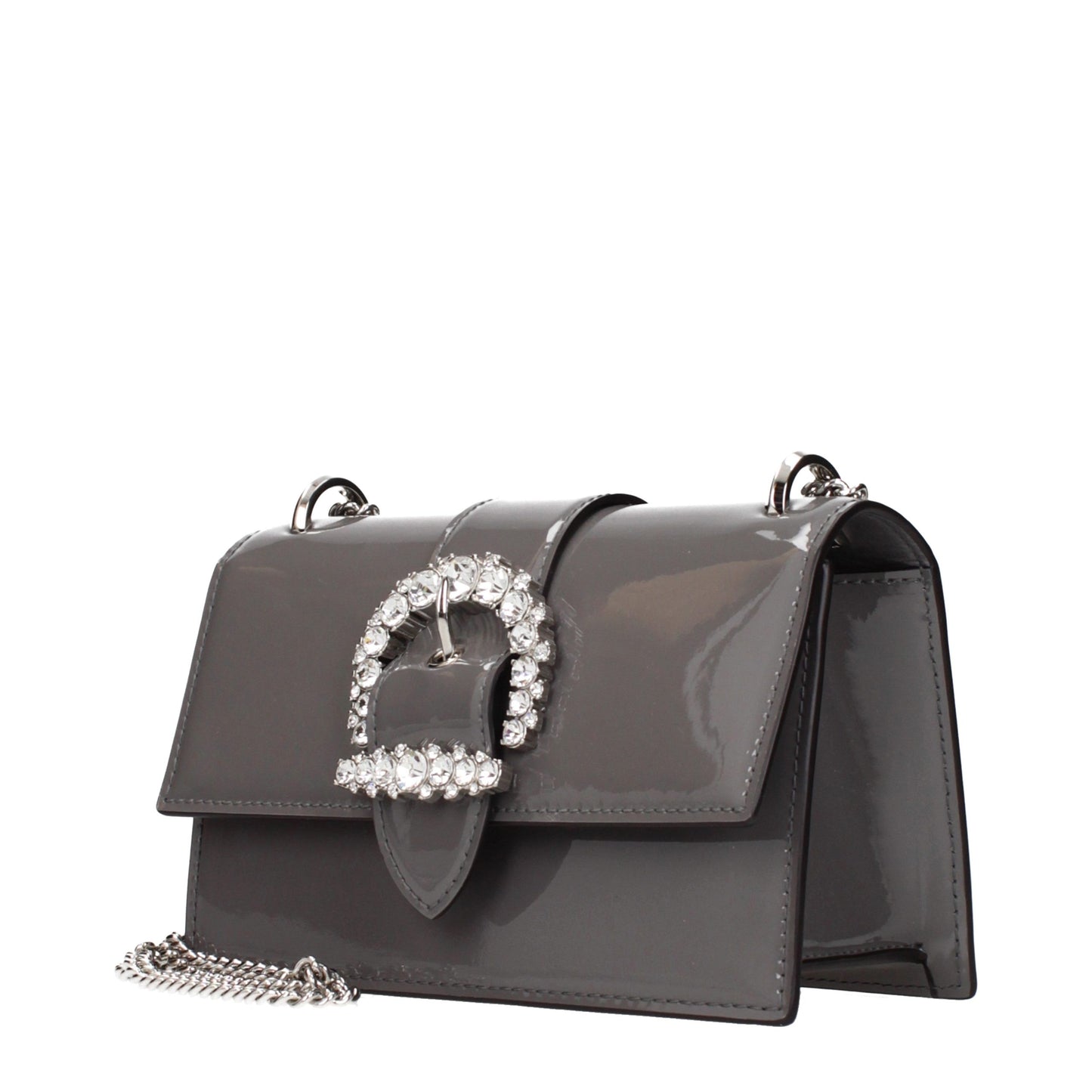 Shoulder Bag by Jimmy Choo for women in ostrich leather gray presents a statuesque silhouette, showcasing a secure and statuesque with versatile shoulder-strap for a sophisticated look.