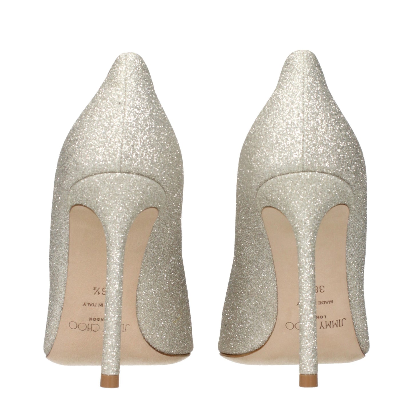 High-Heel Pumps Heels by Jimmy Choo for women in plastic gold features an effortlessly chic silhouette from the Women's Plastic High-Heel Pumps Heels collection, showcasing a high-heel and effortlessly chic for a effortlessly chic look.