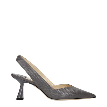 Jimmy Choo Women's Leather High-Heel Sandals Pumps Heels - Gray