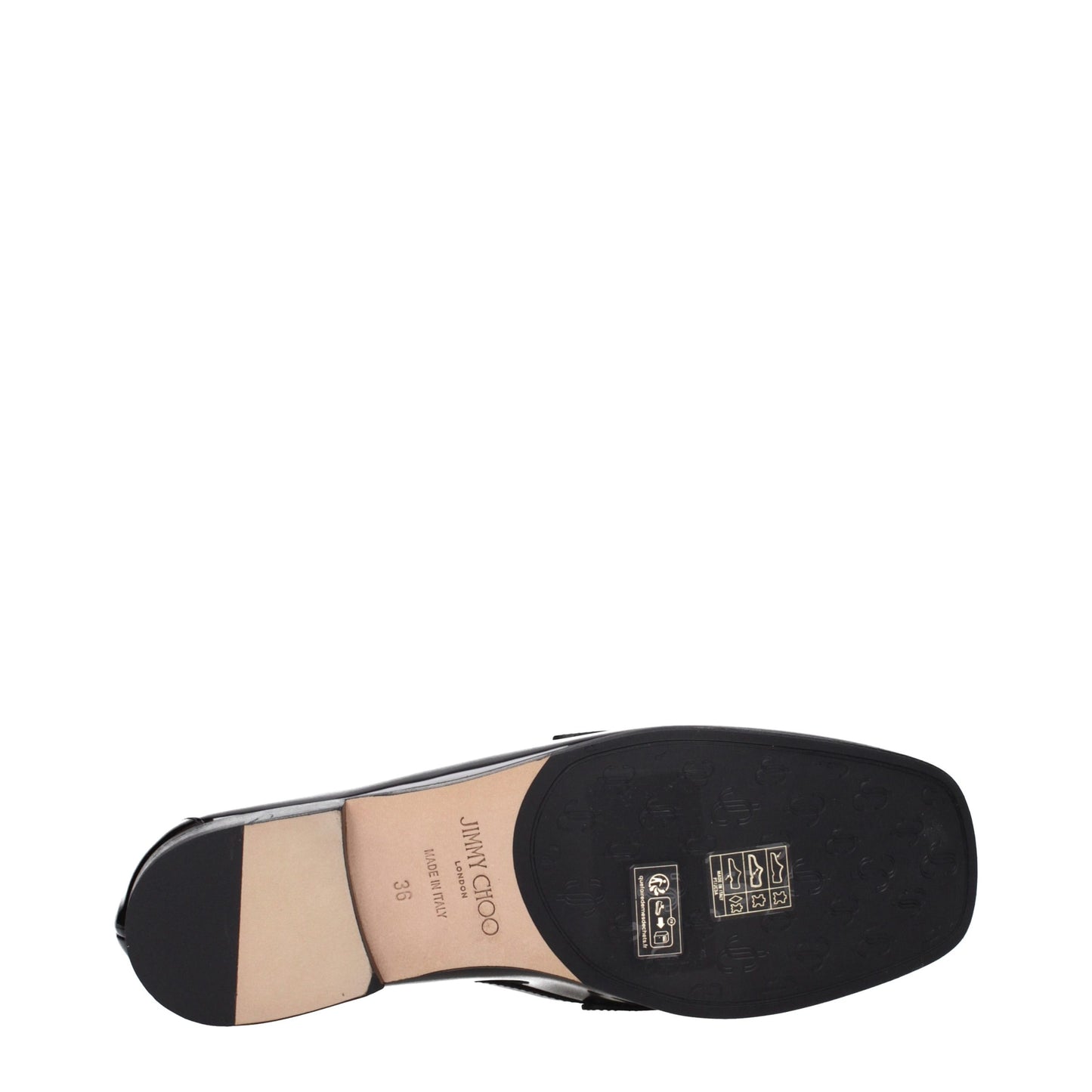 Flat Loafer Slip-On Shoes by Jimmy Choo for women in leather black features an dynamic silhouette from the Women's Leather Flat Loafer Slip-On Shoes collection, defined by a dynamic and flat for a dynamic look.