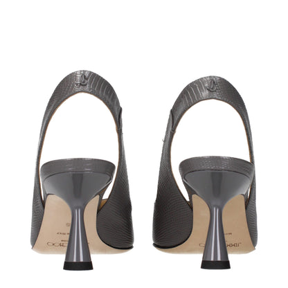 Jimmy Choo Women's Leather High-Heel Sandals Pumps Heels - Gray