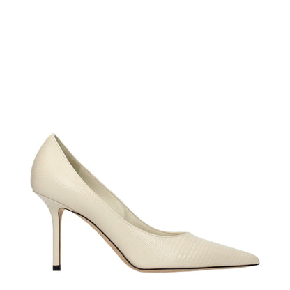 High-Heel Pumps Heels by Jimmy Choo for women in leather and beige showcases a effortlessly elegant silhouette as Women's Leather High-Heel Pumps Heels, featuring a effortlessly elegant high-heel and a effortlessly elegant for an elegant look.