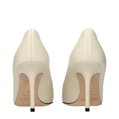 High-Heel Pumps Heels by Jimmy Choo for women in leather beige features an effortlessly chic silhouette from the Women's Leather High-Heel Pumps Heels collection, showcasing a high-heel and effortlessly chic for a effortlessly chic look.