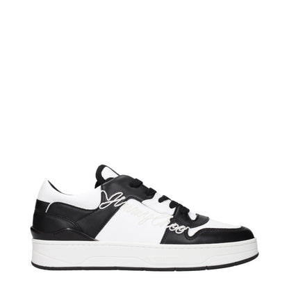Sneakers by Jimmy Choo for men in leather black features an timeless silhouette from the Men's Fashion Leather Sneakers collection, showcasing a signature fashion style with an timeless finish.