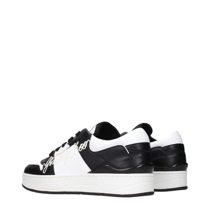 Sneakers by Jimmy Choo for men in leather black presents a on trend silhouette from the Men's Fashion Leather Sneakers collection, showcasing a on trend fashion style for an elevated aesthetic.