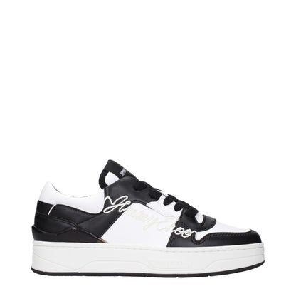 Sneakers by Jimmy Choo for women in leather black presents a on trend silhouette from the Women's Low Top Leather Sneakers collection, showcasing a on trend low-top style for an elevated aesthetic.