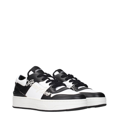 Sneakers by Jimmy Choo for women in leather black presents a impeccable silhouette as Women's Low Top Leather Sneakers, expertly defined by a impeccable low-top style for a impeccable, high-fashion look.